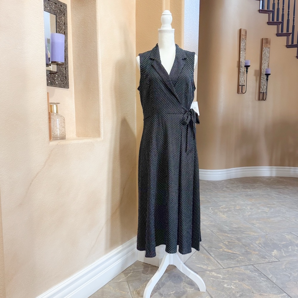 Dkny Women's Printed Tie-Waist Sleeveless A-Line Dress NWT - Picture 10 of 10